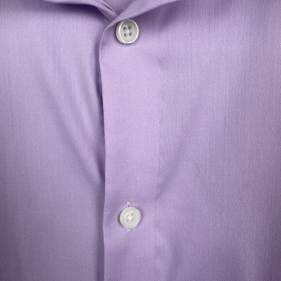 Michael Kors Mens Slim Long Sleeve Button-Up Light Purple Shirt Large 16 1/2 - Picture 5 of 10